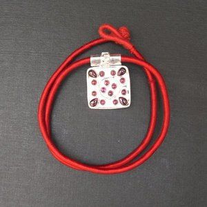 New Sterling Silver Amethyst Asian Style Necklace